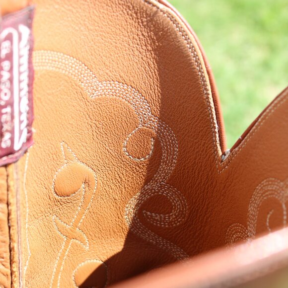 🧩 Ammons Alligator Cowboy Boots | Cognac Headcut | Men’s 12 D | Exotic Round To - Picture 2 of 9